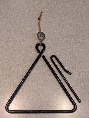 Triangle Dinner Bell Black Coated Metal Triangle Percussion Instrument
